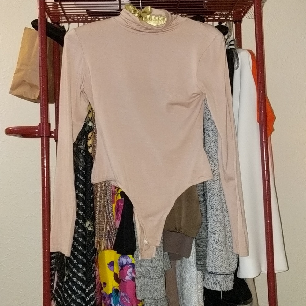 MISSGUIDED nude turtleneck onesie